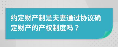 約定財(cái)產(chǎn)制是夫妻通過(guò)協(xié)議確定財(cái)產(chǎn)的產(chǎn)權(quán)制度嗎？