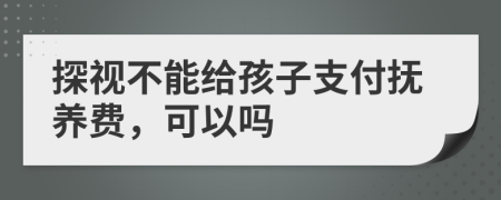 探視不能給孩子支付撫養(yǎng)費，可以嗎