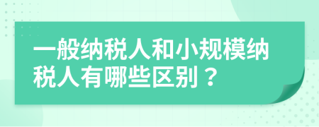 一般納稅人和小規(guī)模納稅人有哪些區(qū)別？