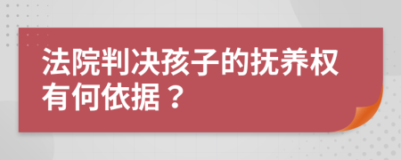 法院判決孩子的撫養(yǎng)權有何依據(jù)？