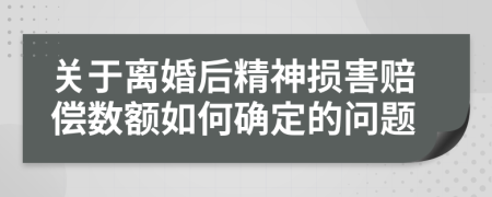 關(guān)于離婚后精神損害賠償數(shù)額如何確定的問題