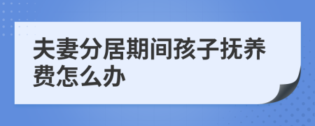 夫妻分居期間孩子撫養(yǎng)費(fèi)怎么辦