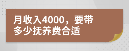 月收入4000，要帶多少撫養(yǎng)費(fèi)合適