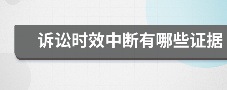 訴訟時(shí)效中斷有哪些證據(jù)