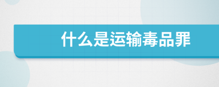 什么是運輸毒品罪