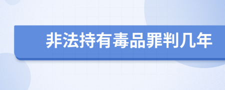 非法持有毒品罪判幾年