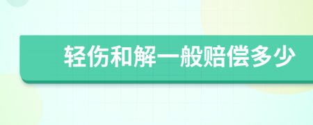 輕傷和解一般賠償多少
