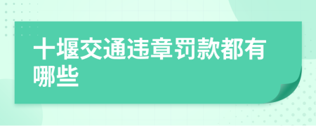 十堰交通違章罰款都有哪些