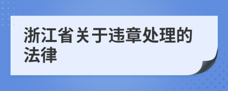 浙江省關(guān)于違章處理的法律