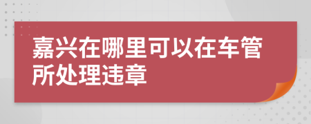 嘉興在哪里可以在車管所處理違章