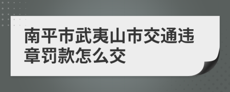 南平市武夷山市交通違章罰款怎么交