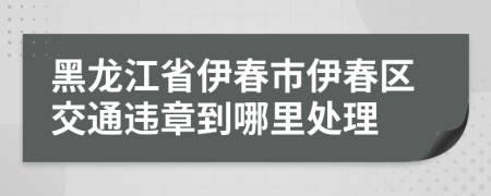 黑龍江省伊春市伊春區(qū)交通違章到哪里處理