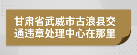 甘肅省武威市古浪縣交通違章處理中心在那里
