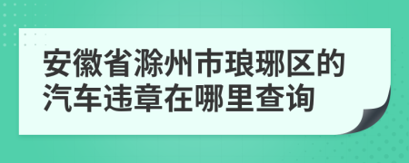 安徽省滁州市瑯琊區(qū)的汽車違章在哪里查詢