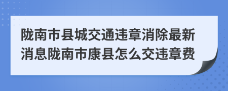 隴南市縣城交通違章消除最新消息隴南市康縣怎么交違章費(fèi)