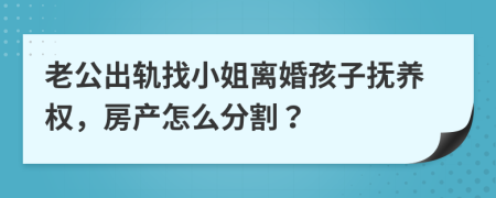 老公出軌找小姐離婚孩子撫養(yǎng)權(quán)，房產(chǎn)怎么分割？