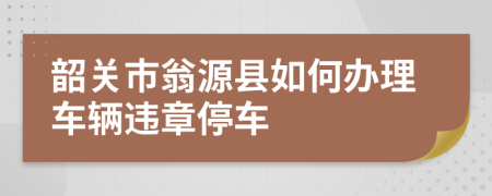 韶關(guān)市翁源縣如何辦理車(chē)輛違章停車(chē)