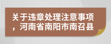 關(guān)于違章處理注意事項(xiàng)，河南省南陽(yáng)市南召縣