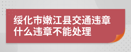 綏化市嫩江縣交通違章什么違章不能處理