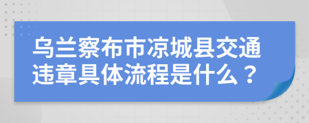 烏蘭察布市涼城縣交通違章具體流程是什么？
