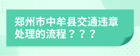 鄭州市中牟縣交通違章處理的流程？？？