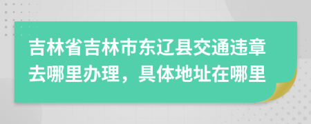 吉林省吉林市東遼縣交通違章去哪里辦理，具體地址在哪里