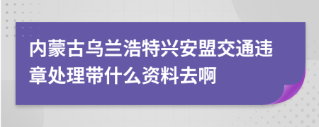 內(nèi)蒙古烏蘭浩特興安盟交通違章處理帶什么資料去啊