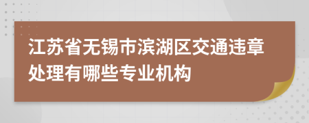 江蘇省無(wú)錫市濱湖區(qū)交通違章處理有哪些專業(yè)機(jī)構(gòu)