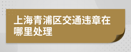 上海青浦區(qū)交通違章在哪里處理