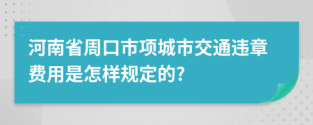 河南省周口市項城市交通違章費用是怎樣規(guī)定的?