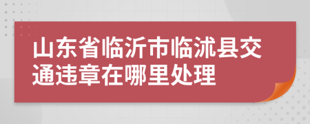 山東省臨沂市臨沭縣交通違章在哪里處理