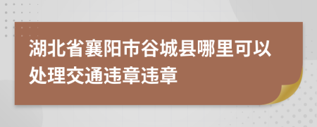 湖北省襄陽市谷城縣哪里可以處理交通違章違章