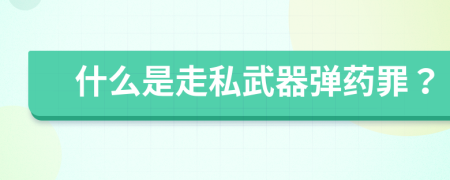 什么是走私武器彈藥罪？
