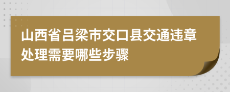 山西省呂梁市交口縣交通違章處理需要哪些步驟