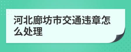 河北廊坊市交通違章怎么處理