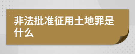 非法批準(zhǔn)征用土地罪是什么