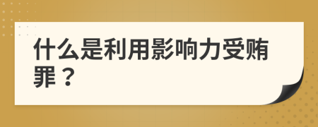 什么是利用影響力受賄罪？