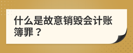 什么是故意銷毀會(huì)計(jì)賬簿罪？