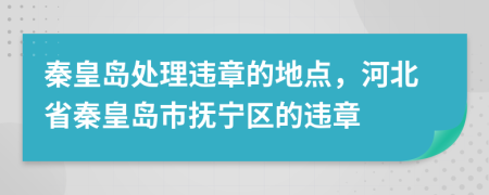 秦皇島處理違章的地點(diǎn)，河北省秦皇島市撫寧區(qū)的違章