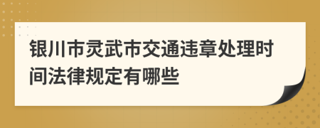 銀川市靈武市交通違章處理時(shí)間法律規(guī)定有哪些