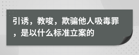 引誘，教唆，欺騙他人吸毒罪，是以什么標準立案的