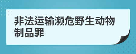 非法運輸瀕危野生動物制品罪