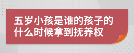 五歲小孩是誰(shuí)的孩子的什么時(shí)候拿到撫養(yǎng)權(quán)