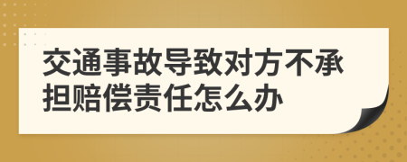 交通事故導(dǎo)致對方不承擔(dān)賠償責(zé)任怎么辦