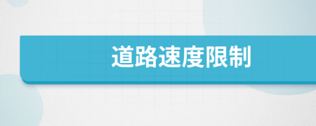 道路速度限制