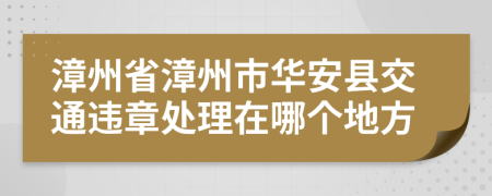 漳州省漳州市華安縣交通違章處理在哪個地方