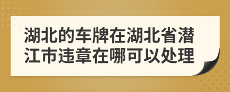 湖北的車牌在湖北省潛江市違章在哪可以處理