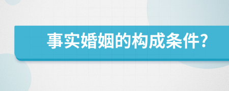 事實(shí)婚姻的構(gòu)成條件?