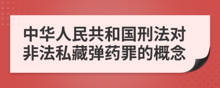 中華人民共和國刑法對非法私藏彈藥罪的概念