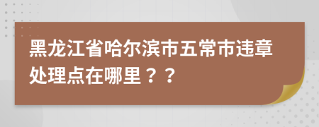 黑龍江省哈爾濱市五常市違章處理點(diǎn)在哪里？？
